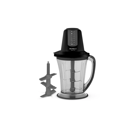 Sonai Chopper Super Plus,700 Watt ,1.5L , 6 Blades With HEXA Technology ,Garlic Peeling  Attachment ,Black, MAR-3077